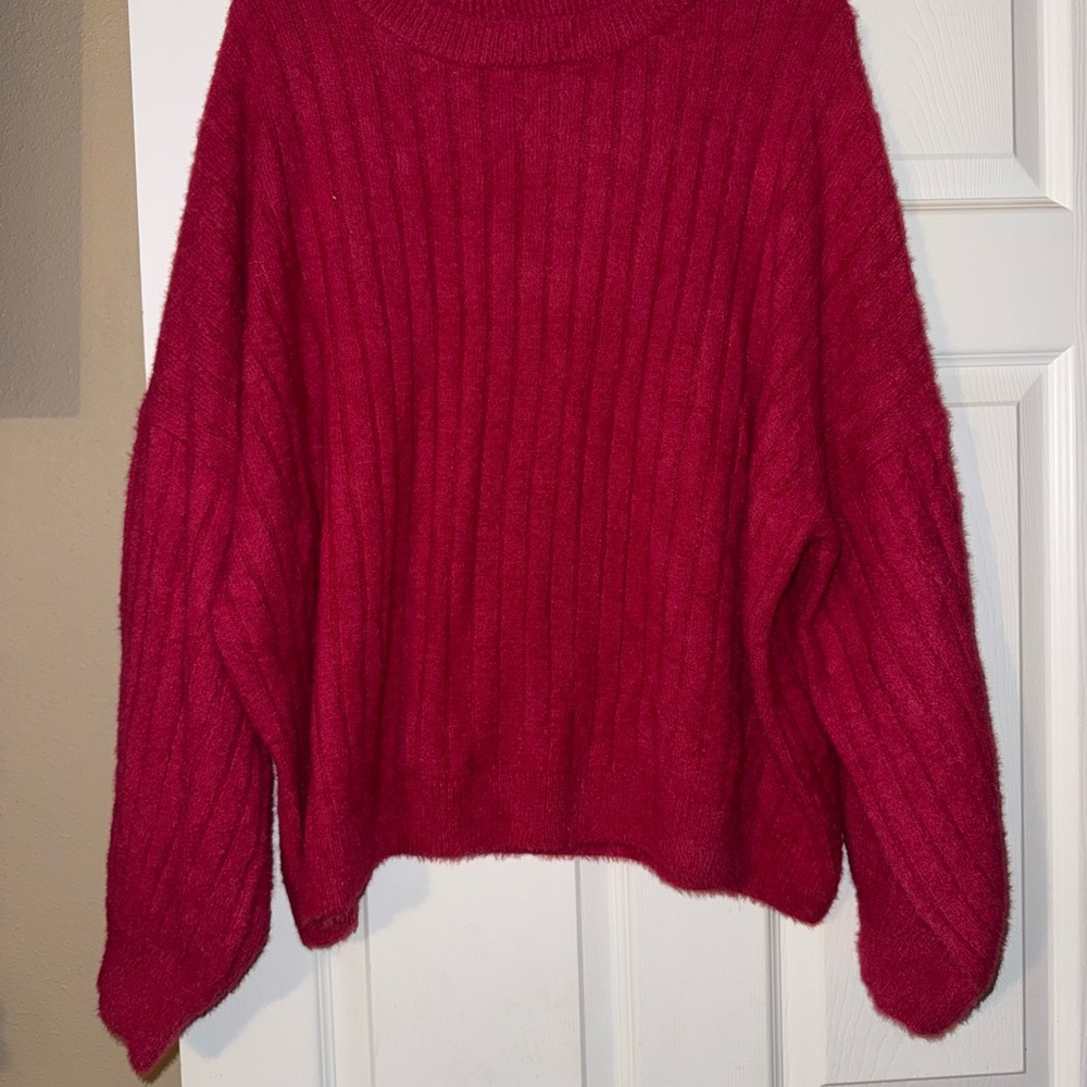SO Women's Vibrant Red Crew Neck Sweater